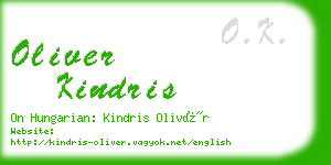 oliver kindris business card